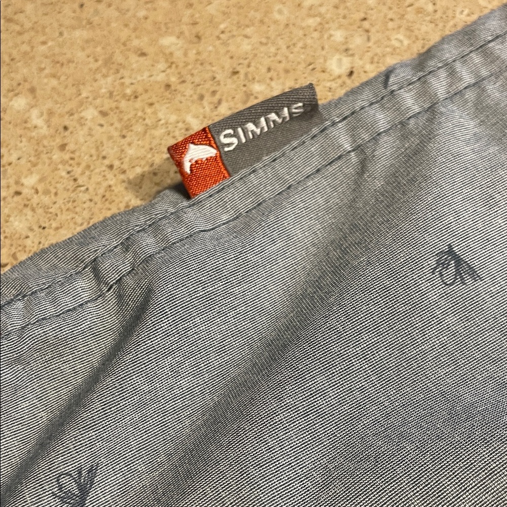 Simms Gray Patterned Button Down Shirt - image 6